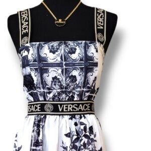 Elegant Black & White Monochromatic Maxi Dress